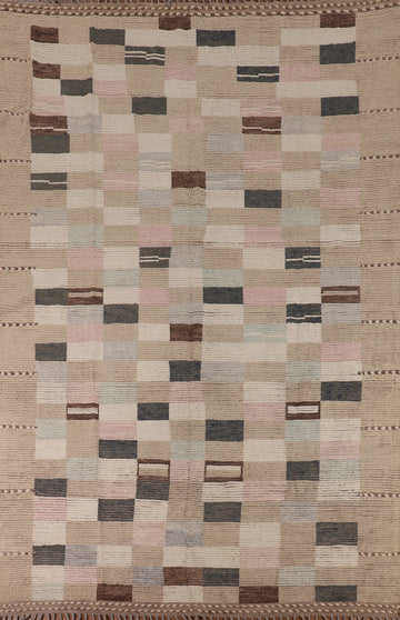 All-Over Checkered Moroccan Wool Area Rug 9x12