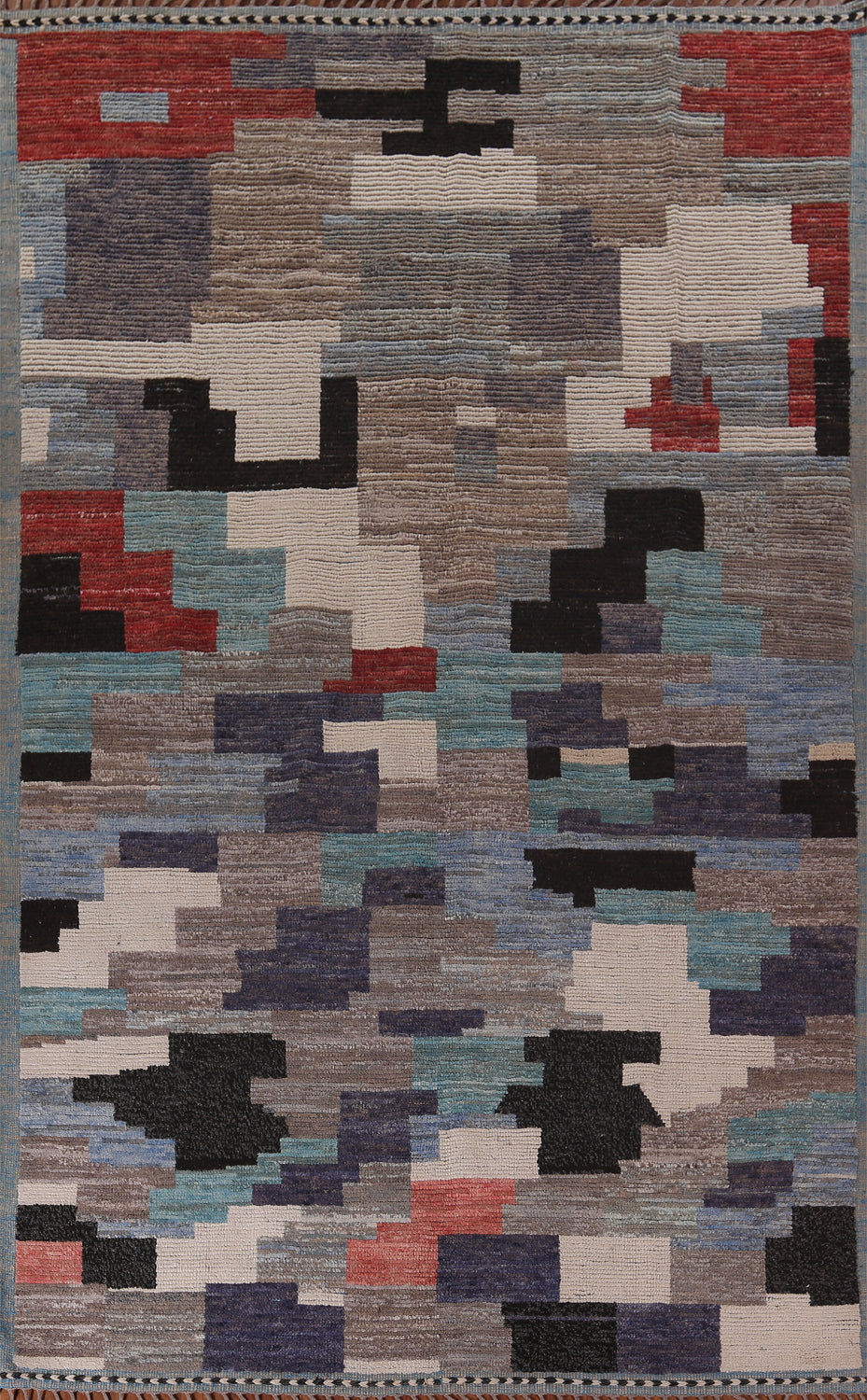 All-Over Handmade Wool Moroccan Abstract Area Rug 8x13