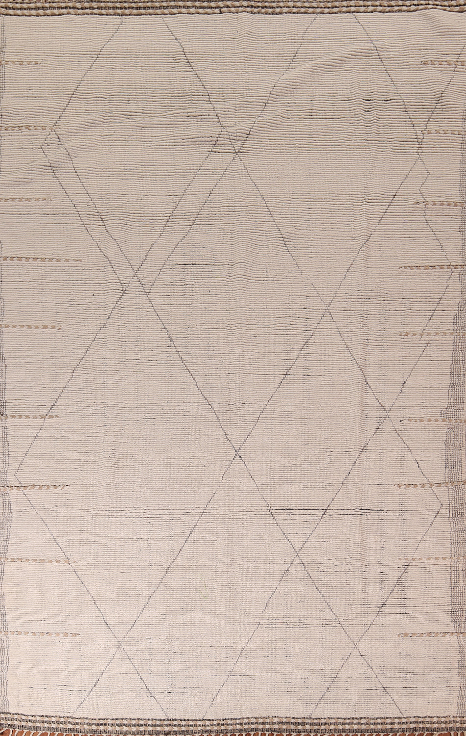 All-Over Ivory Moroccan Modern Area Rug 9x13