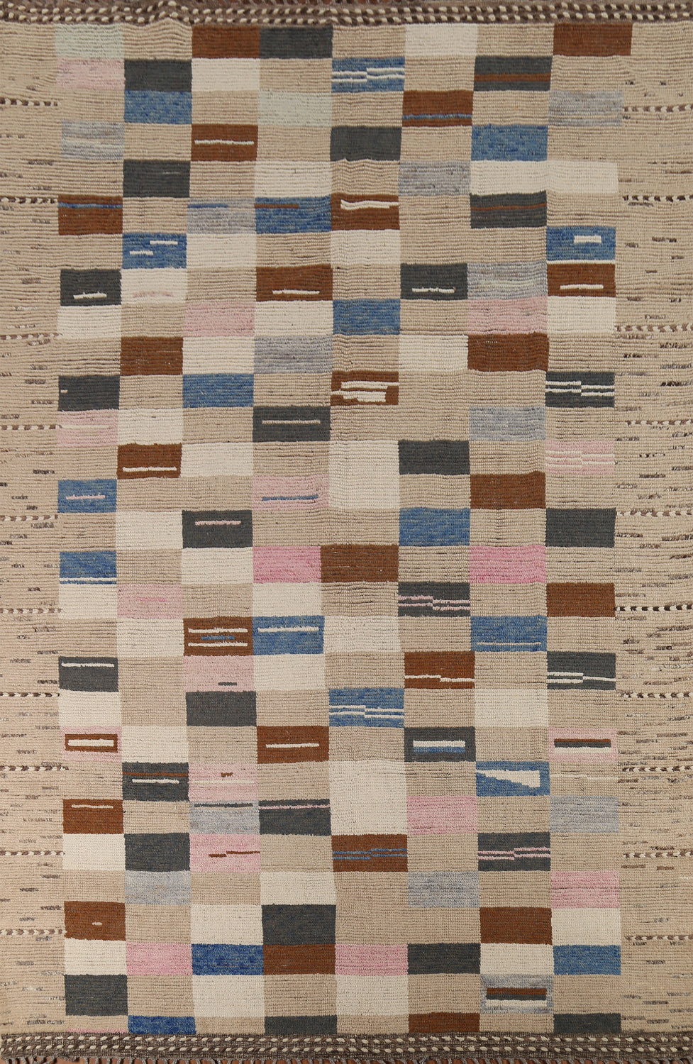 All-Over Geometric Wool Moroccan Oriental Area Rug 9x12