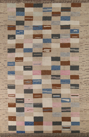 All-Over Geometric Wool Moroccan Oriental Area Rug 9x12