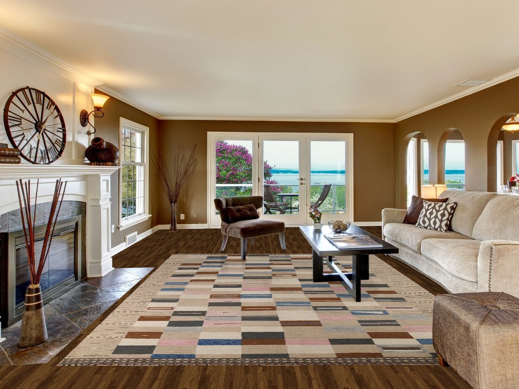 All-Over Geometric Wool Moroccan Oriental Area Rug 9x12
