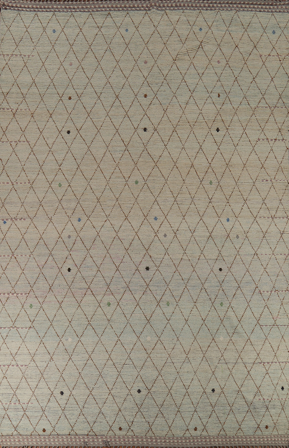 All-Over Trellis Wool Moroccan Modern Large Rug 10x14