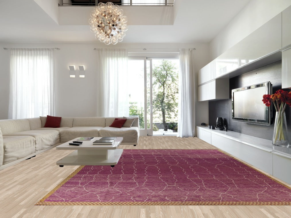 Purple Striped Moroccan Oriental Large Rug 12x16