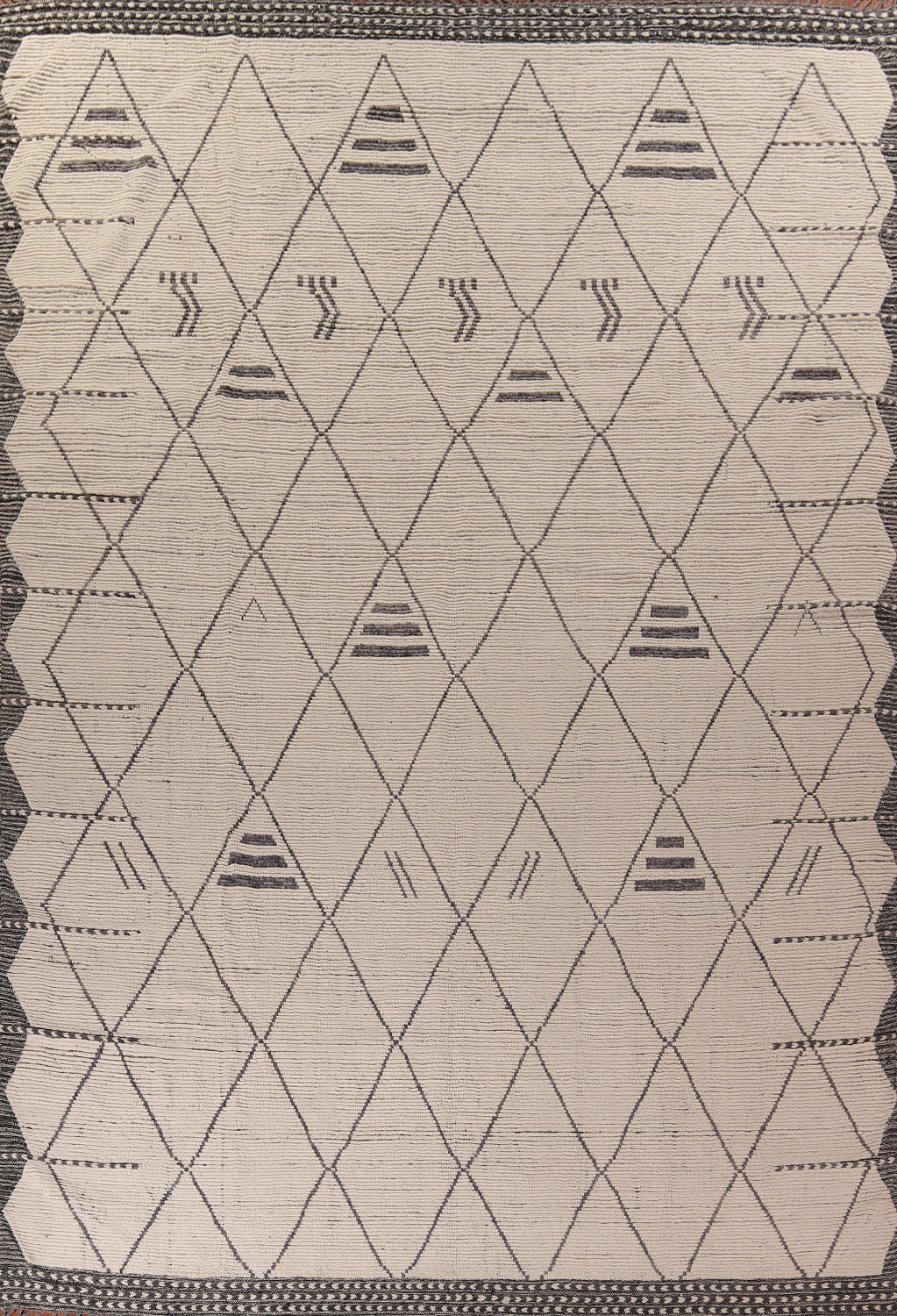 Handmade Trellis Wool Moroccan Large Rug 11x16