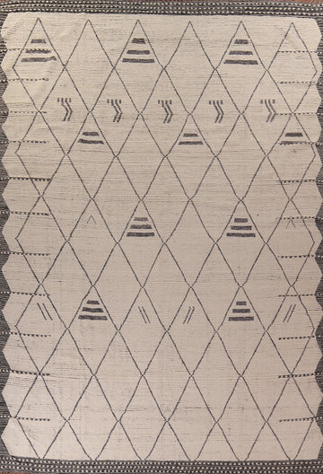Handmade Trellis Wool Moroccan Large Rug 11x16