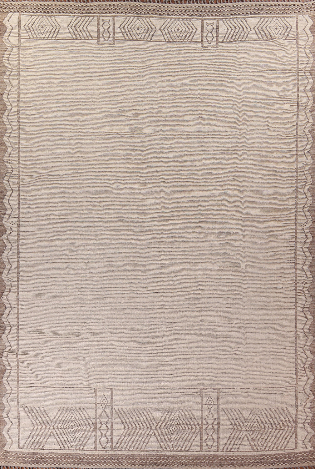 Ivory Wool Handmade Moroccan Oriental Large Rug 12x15