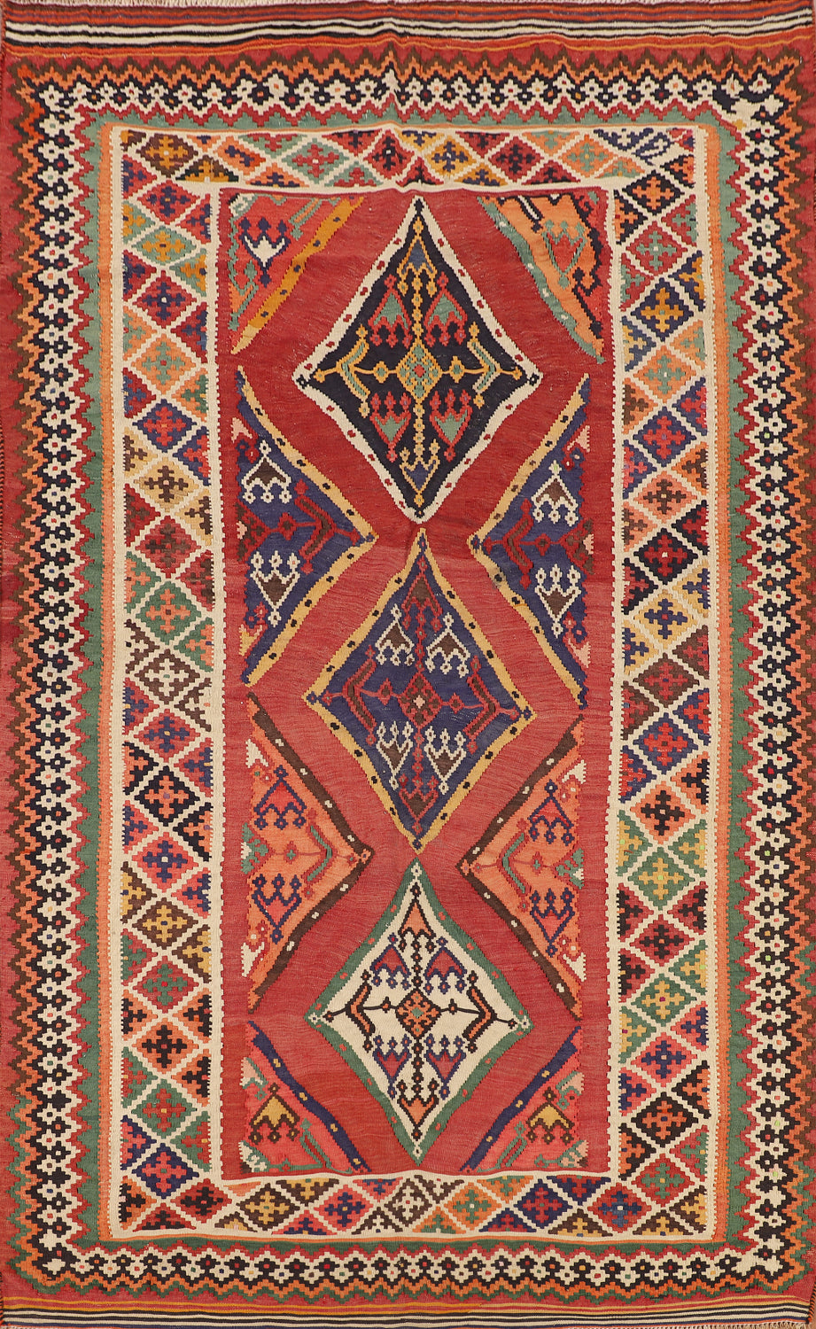 Hand Weave Vegetable Dye Kilim Qashqai Persian Rug 5x8