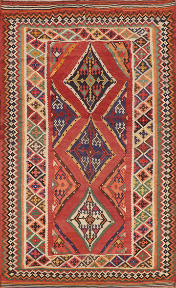 Hand Weave Vegetable Dye Kilim Qashqai Persian Rug 5x8