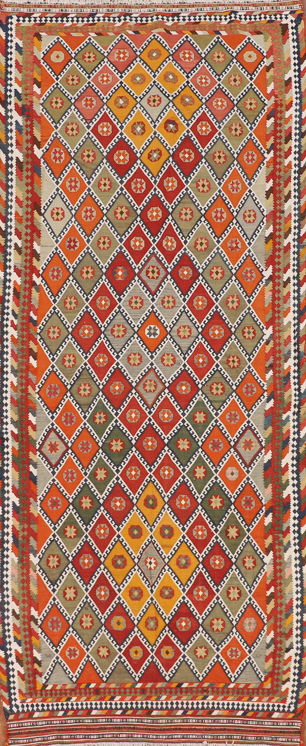 Vegetable Dye Kilim Persian Runner Rug 4x12