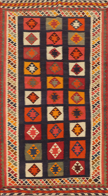Vegetable Dye Blue Kilim Qashqai Persian Area Rug 5x9
