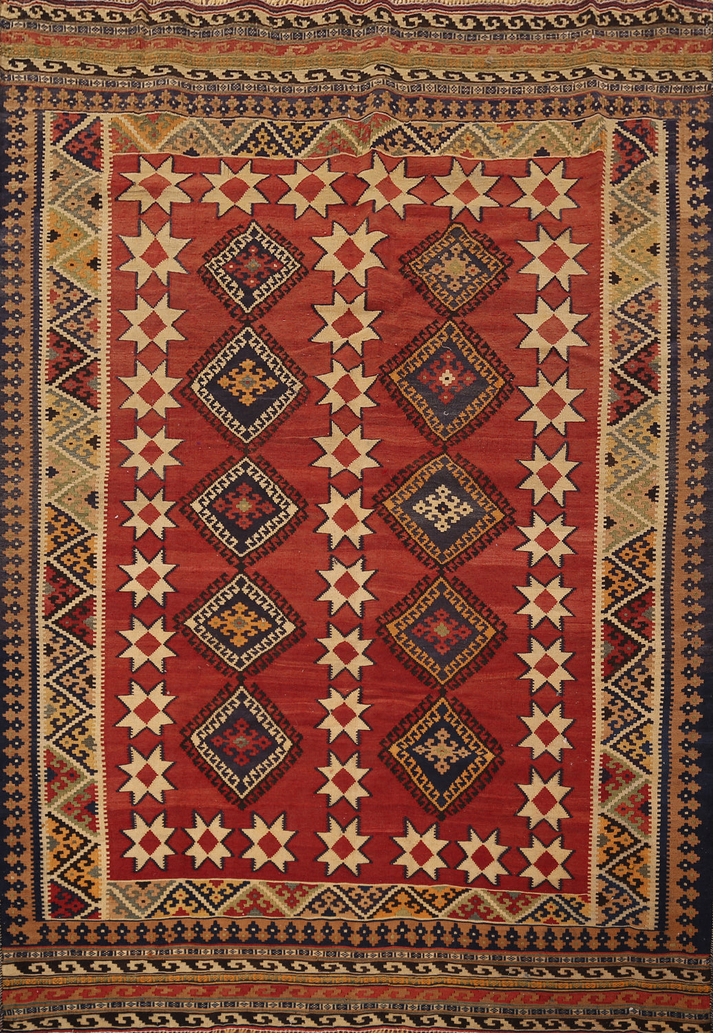 Vegetable Dye Kilim Qashqai Persian Area Rug 6x8