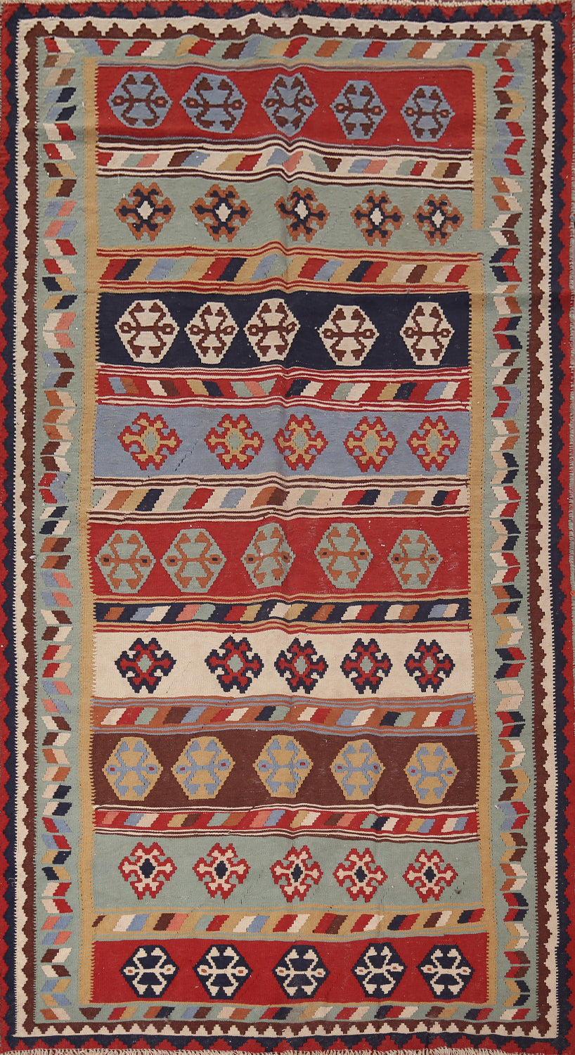 Vegetable Dye Kilim Qashqai Persian Area Rug 5x9