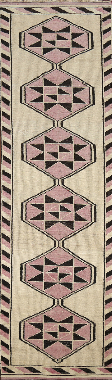 Geometric Wool Anatolian Oriental Runner Rug 3x12