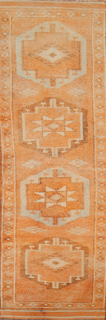 Handmade Wool Anatolian Turkish Runner Rug 3x12