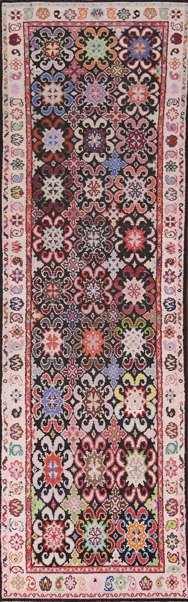 Geometric Wool Anatolian Oriental Runner Rug 3x13