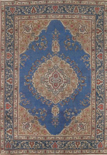 Handmade Blue Tabriz Persian Area Rug 8x11