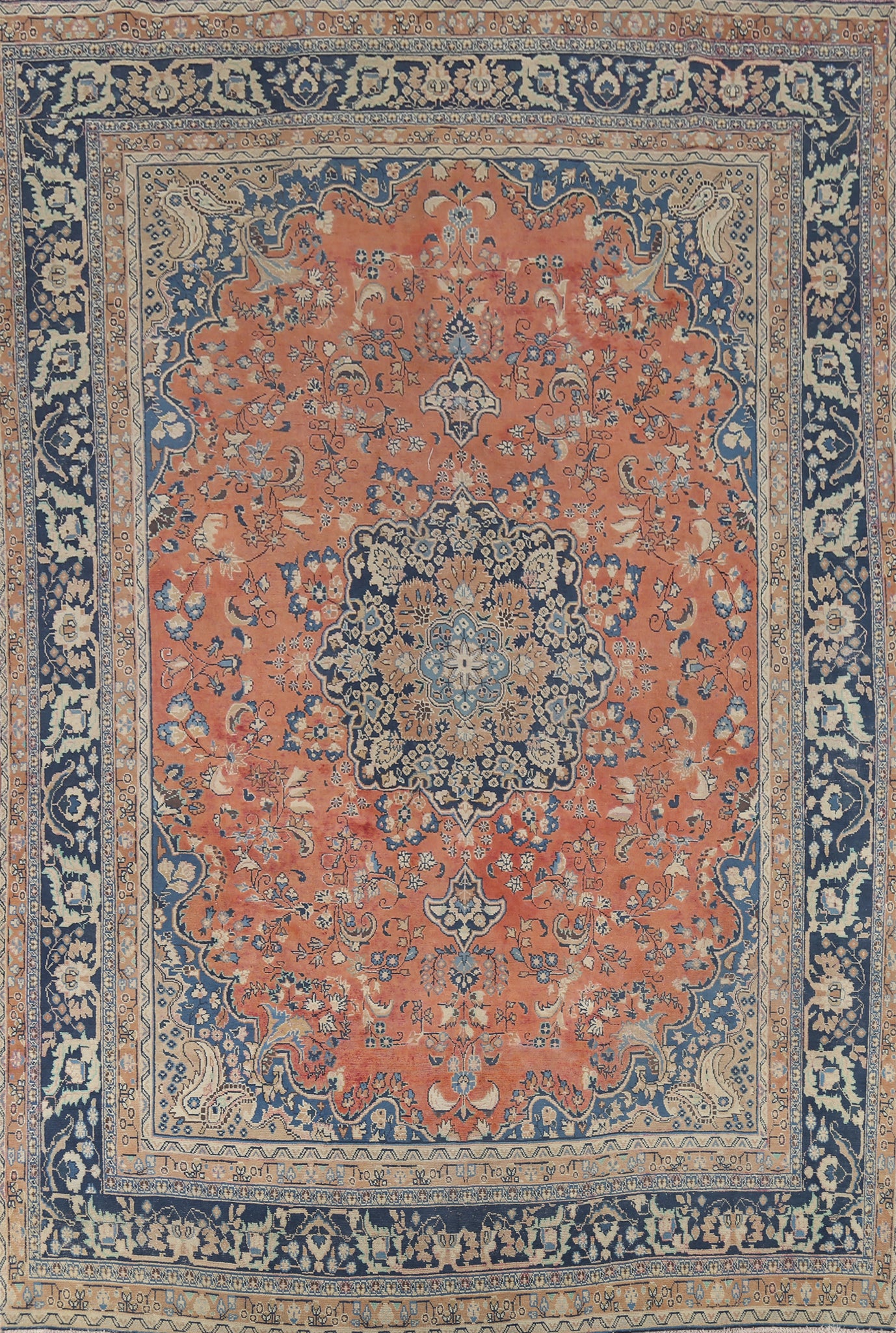 Handmade Floral Mashad Persian Area Rug 9x12