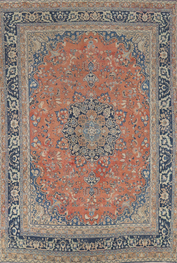 Handmade Floral Mashad Persian Area Rug 9x12