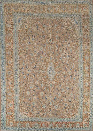 Vintage Floral Mashad Persian Area Rug 9x12