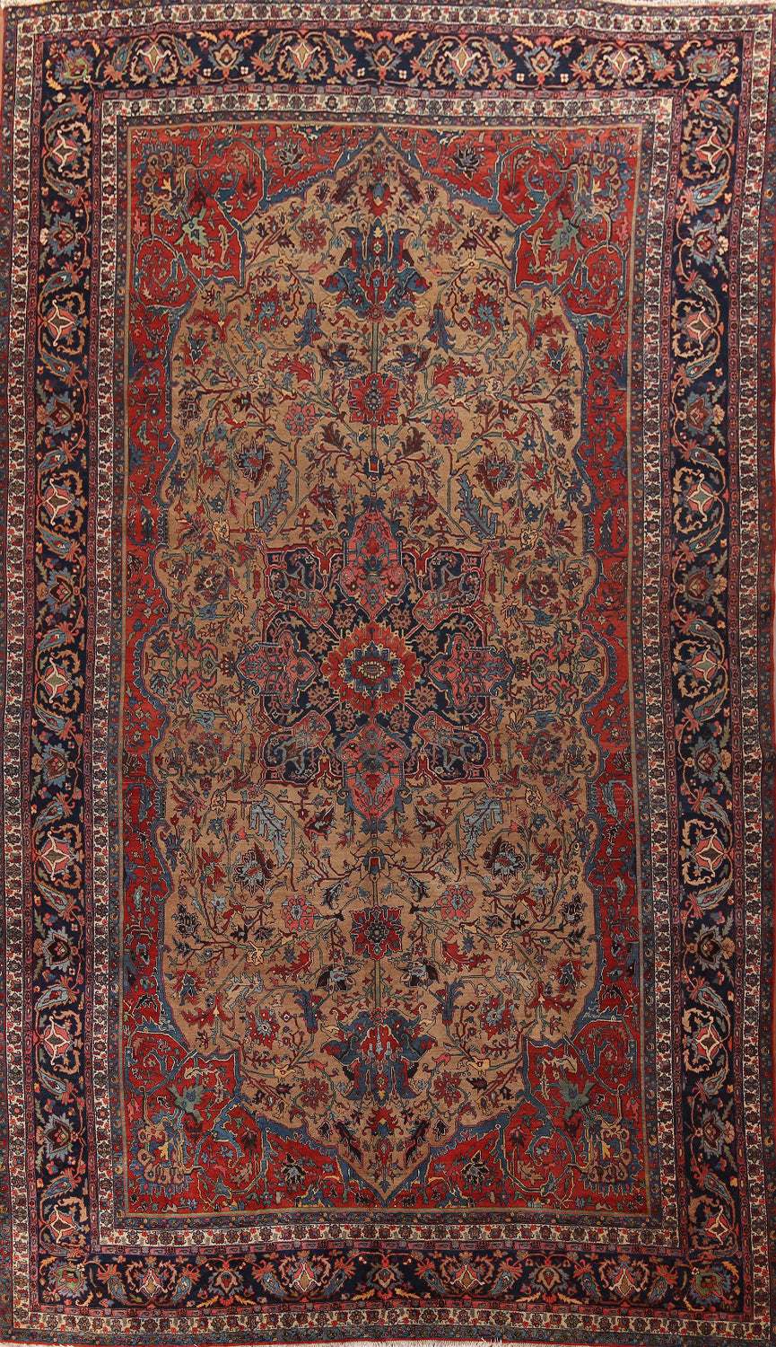 Antique Vegetable Dye Bidjar Persian Large Rug 12x18