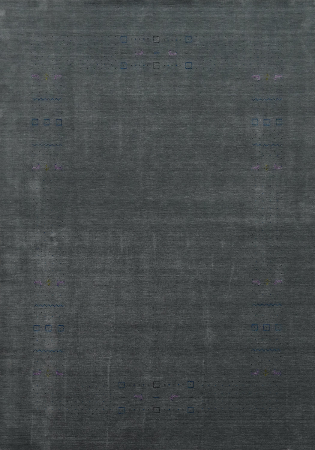 Slate Wool Gabbeh Indian Area Rug 9x12