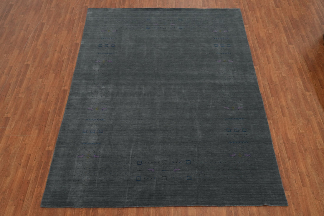 Slate Wool Gabbeh Indian Area Rug 9x12