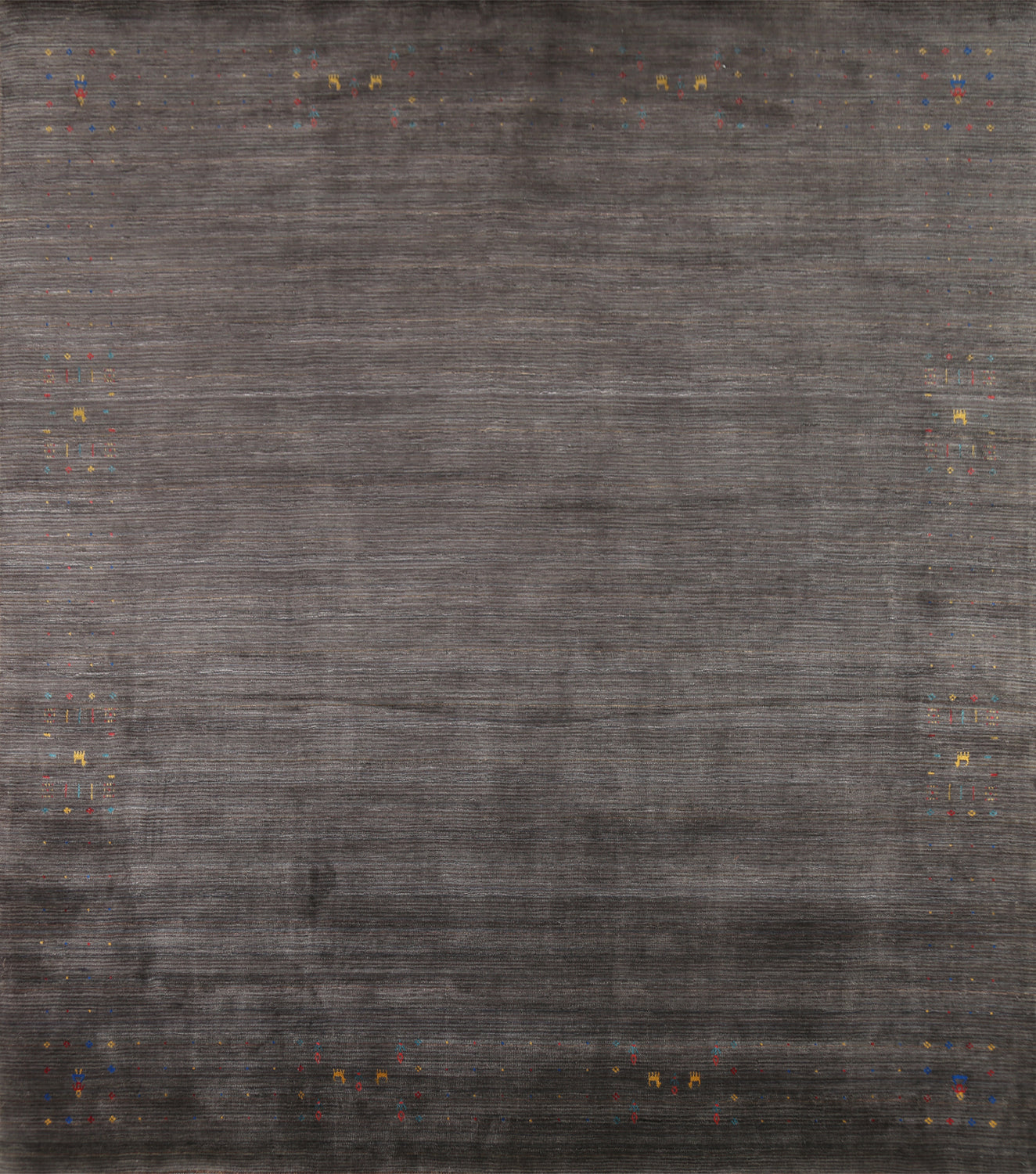 Handmade Wool Striped Gabbeh Indian Square Rug 10x10