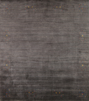 Handmade Wool Striped Gabbeh Indian Square Rug 10x10