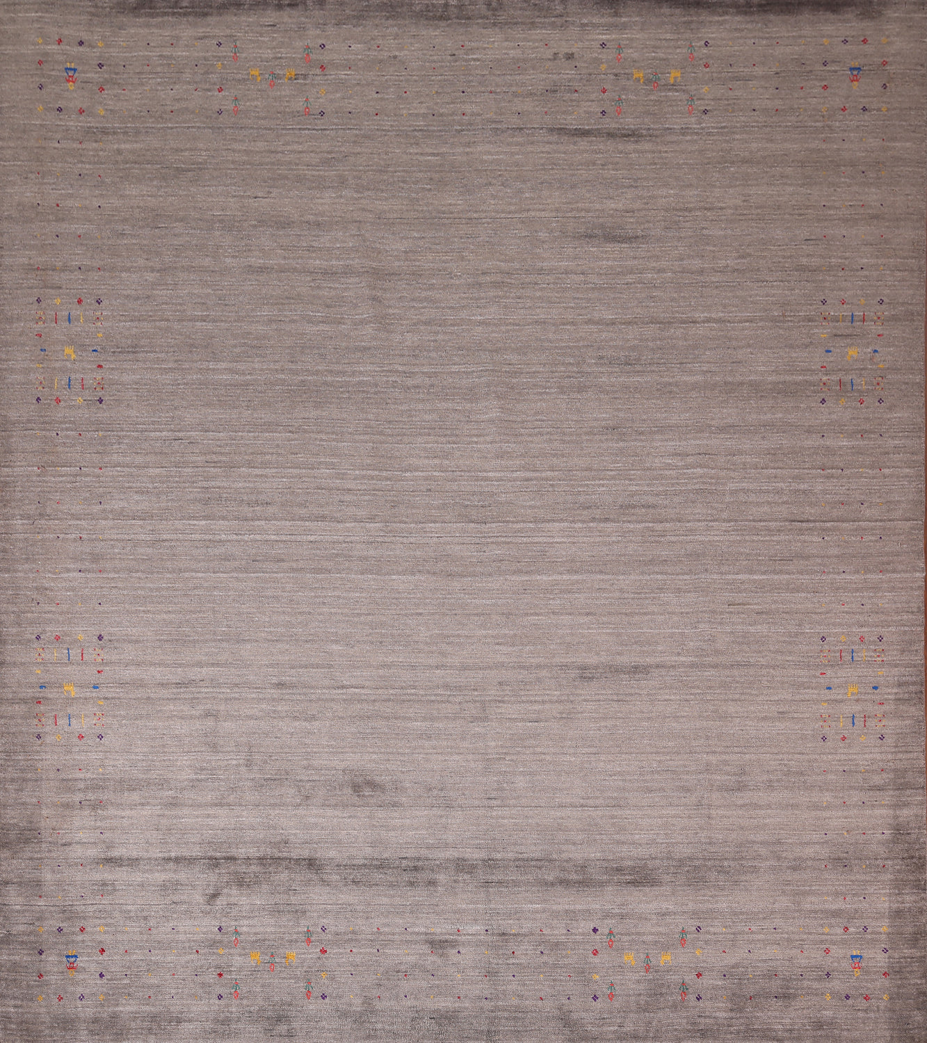 Wool Striped Gabbeh Square Indian Rug 10x10