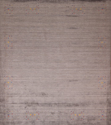 Wool Striped Gabbeh Square Indian Rug 10x10
