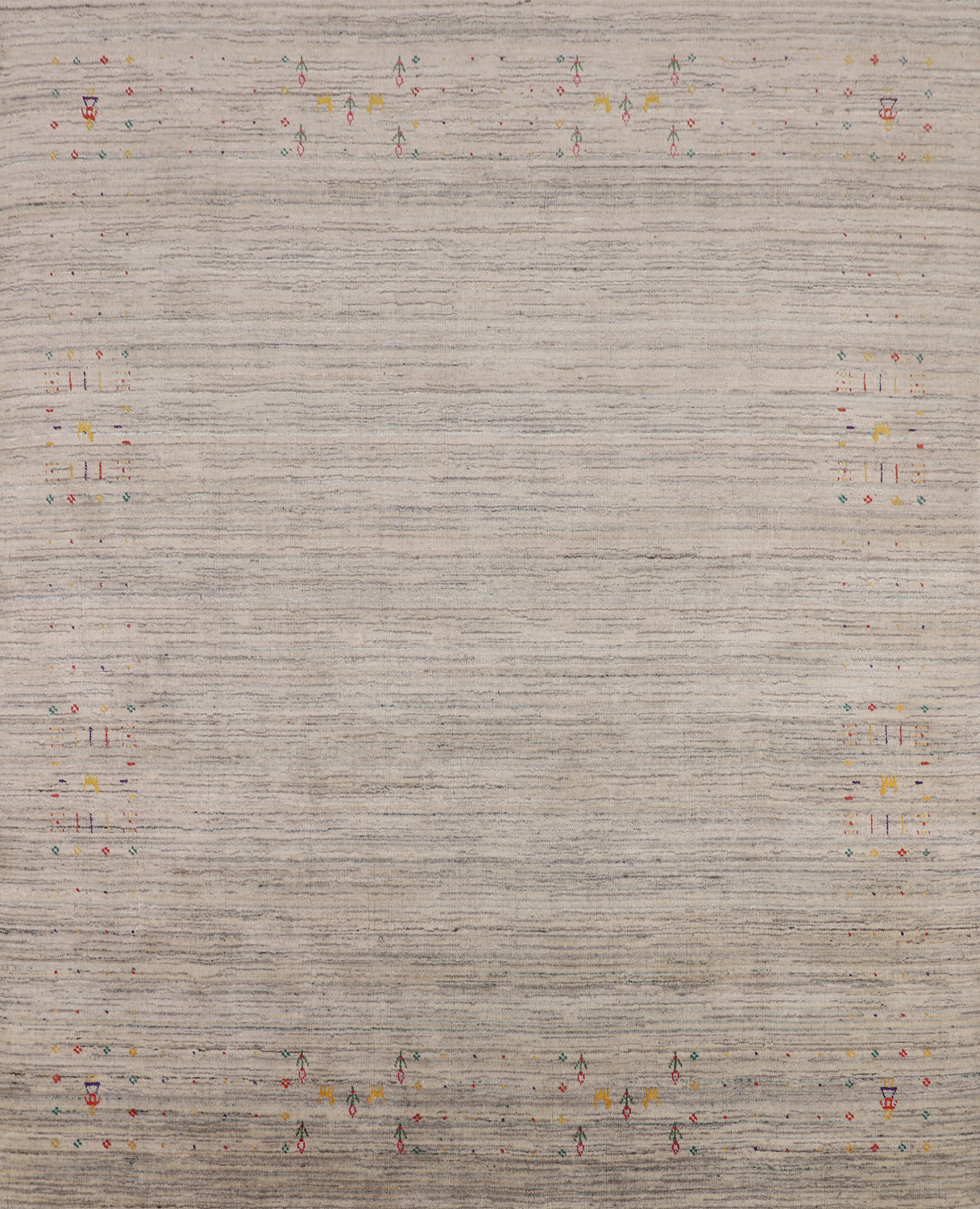 Striped Wool Tribal Gabbeh Sqaure Indian Rug 8x8