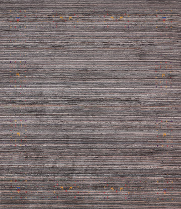 Striped Wool Tribal Gabbeh Indian Square Rug 8x8