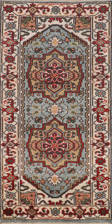 Light Blue Heriz Serapi Indian Accent Rug 3x6