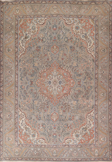 Vintage Wool Floral Tabriz Persian Area Rug 10x13