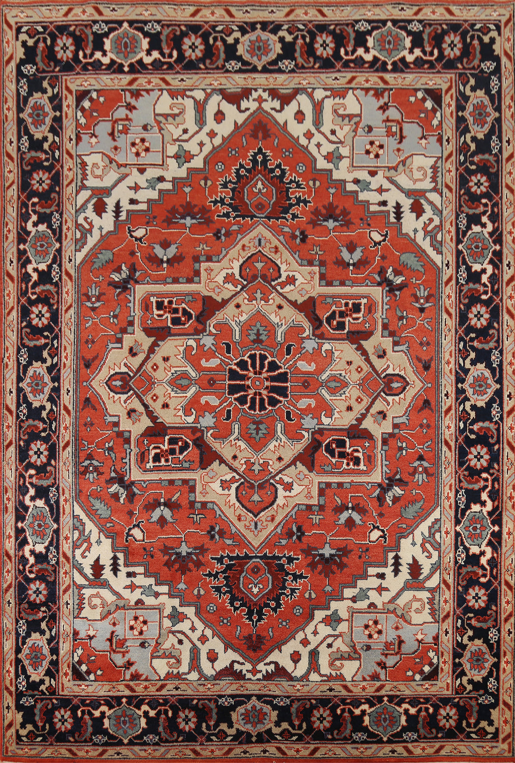 Geometric Wool Heriz Serapi Oriental Area Rug 9x12