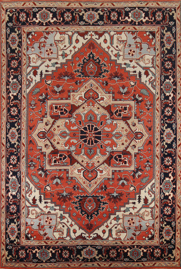 Geometric Wool Heriz Serapi Oriental Area Rug 9x12
