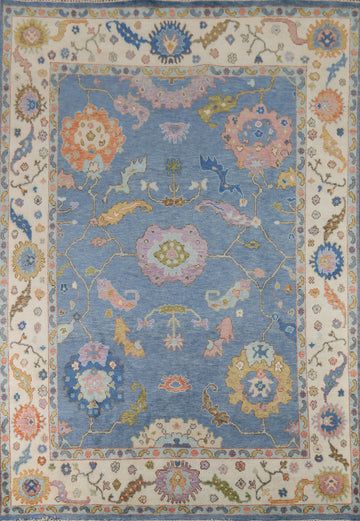 Handmade Blue Oushak Oriental Area Rug 8x10