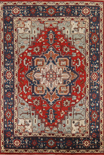 Geometric Red Heriz Serapi Oriental Area Rug 9x12