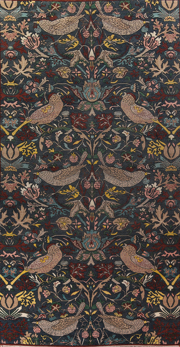 Animals Design Blue Ziegler Oriental Large Rug 10x19