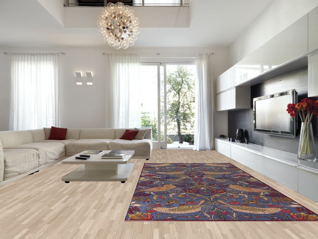 Animals Design Blue Ziegler Oriental Area Rug 8x16