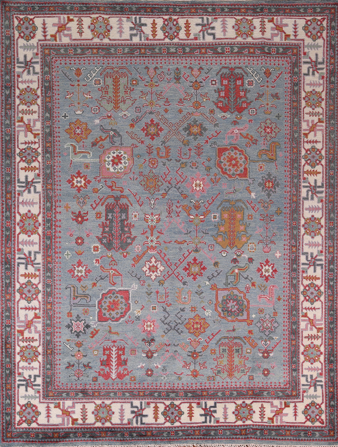 Light Blue Handmade Wool Oushak Indian Area Rug 8x10