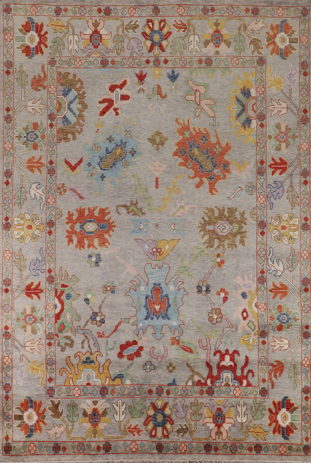 Handmade Wool Floral Oushak Oriental Area Rug 9x12