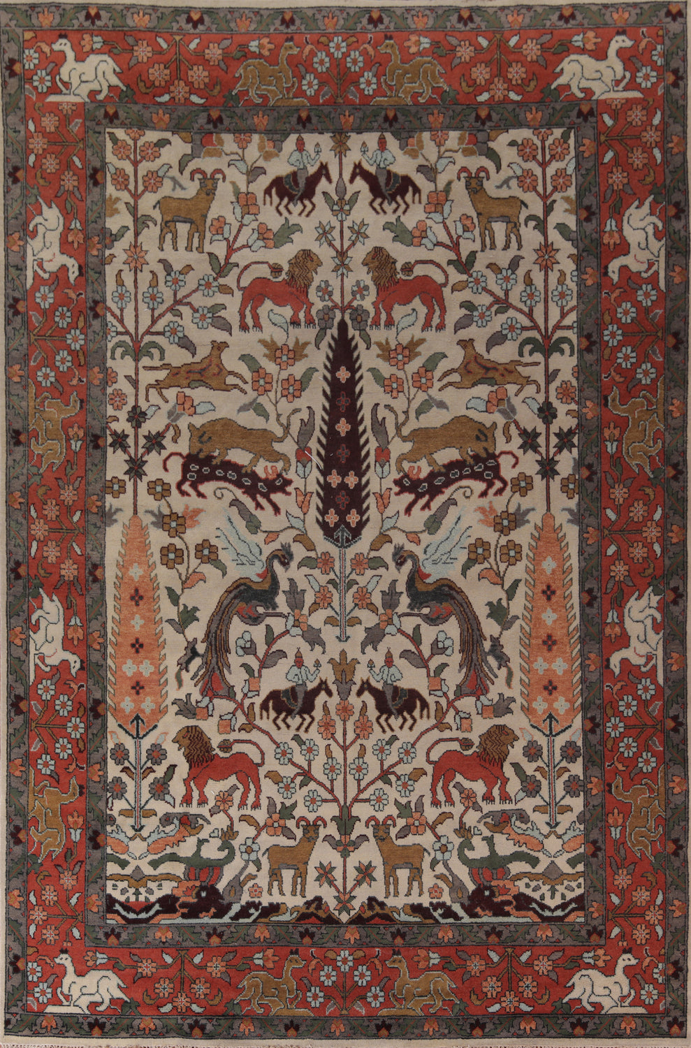 Animal Pictorial Ziegler Indian Large Rug 10x14