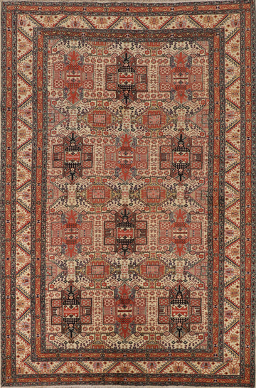 Geometric Wool Anatolian Turkish Area Rug 7x10