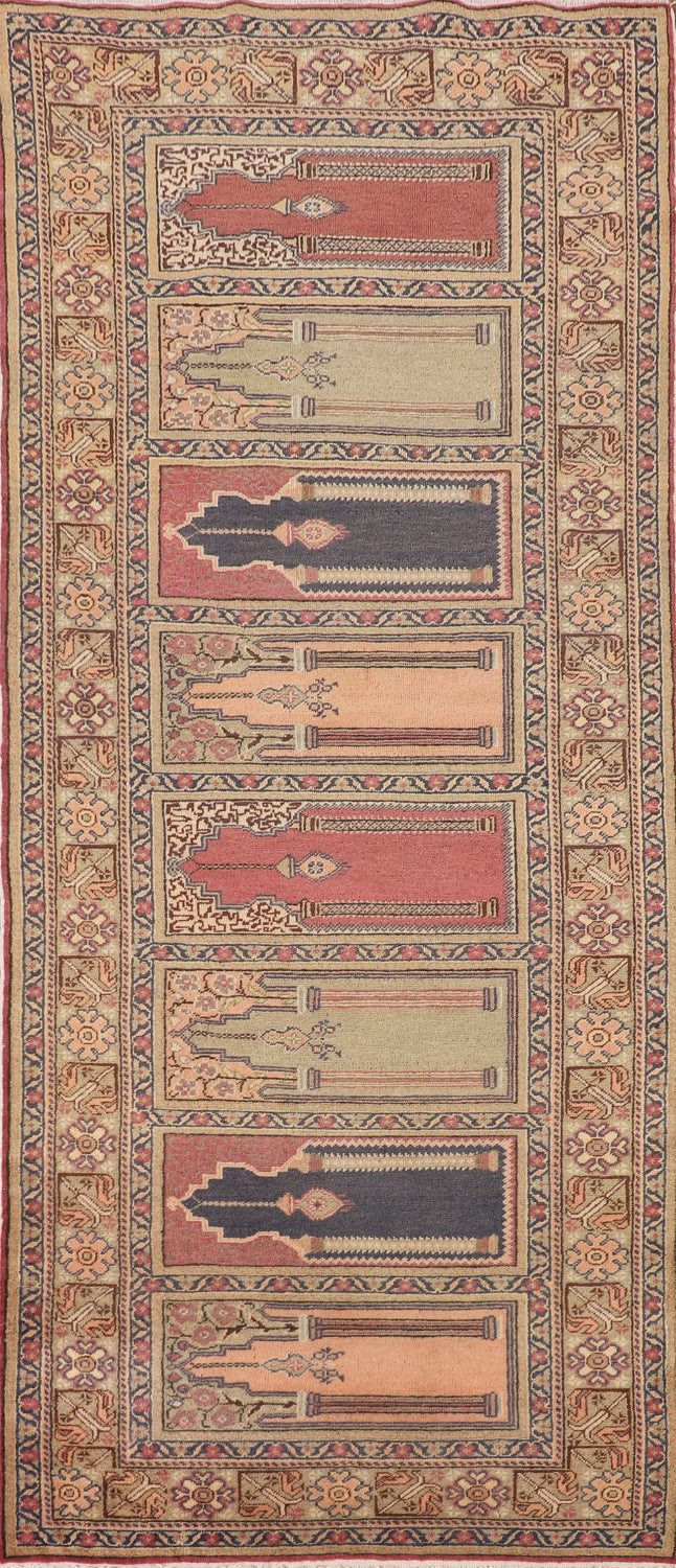 Handmade Wool Anatolian Turkish Runner Rug 3x9