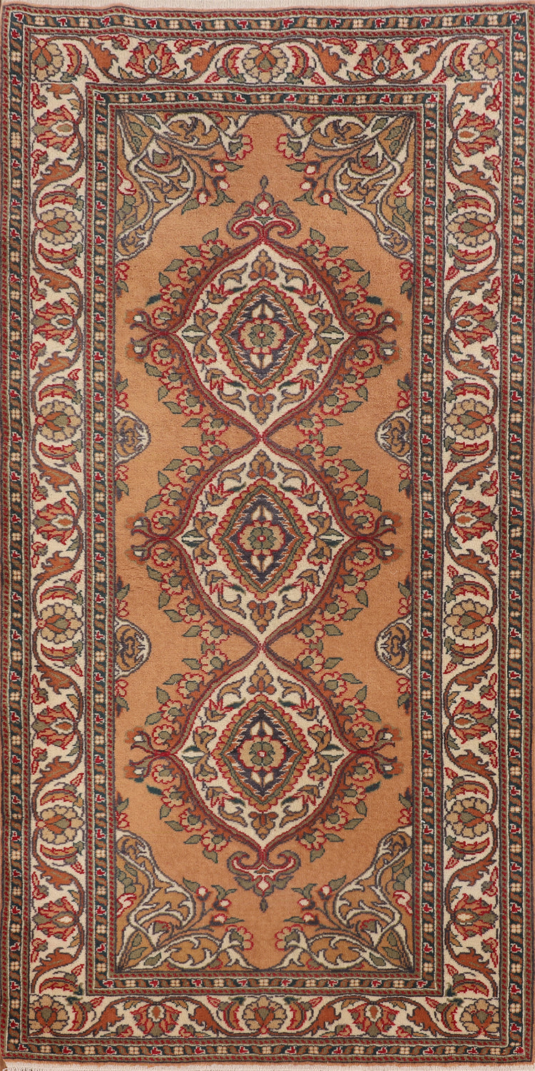 Orange Wool Anatolian Turkish Accent Rug 3x6