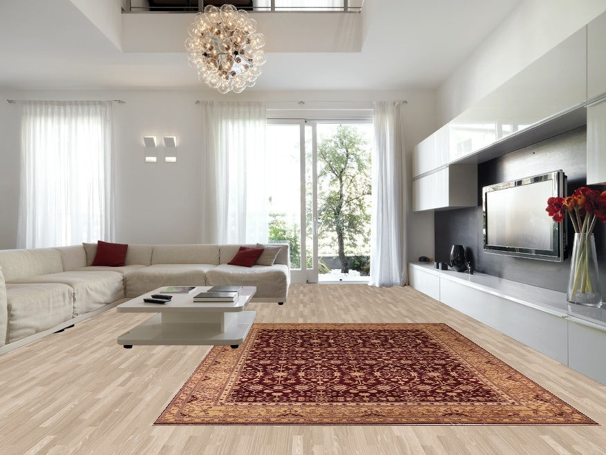 All-Over Floral Red Agra Indian Area Rug 9x12
