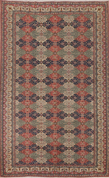 All-Over Vintage Wool Anatolian Turkish Area Rug 8x12