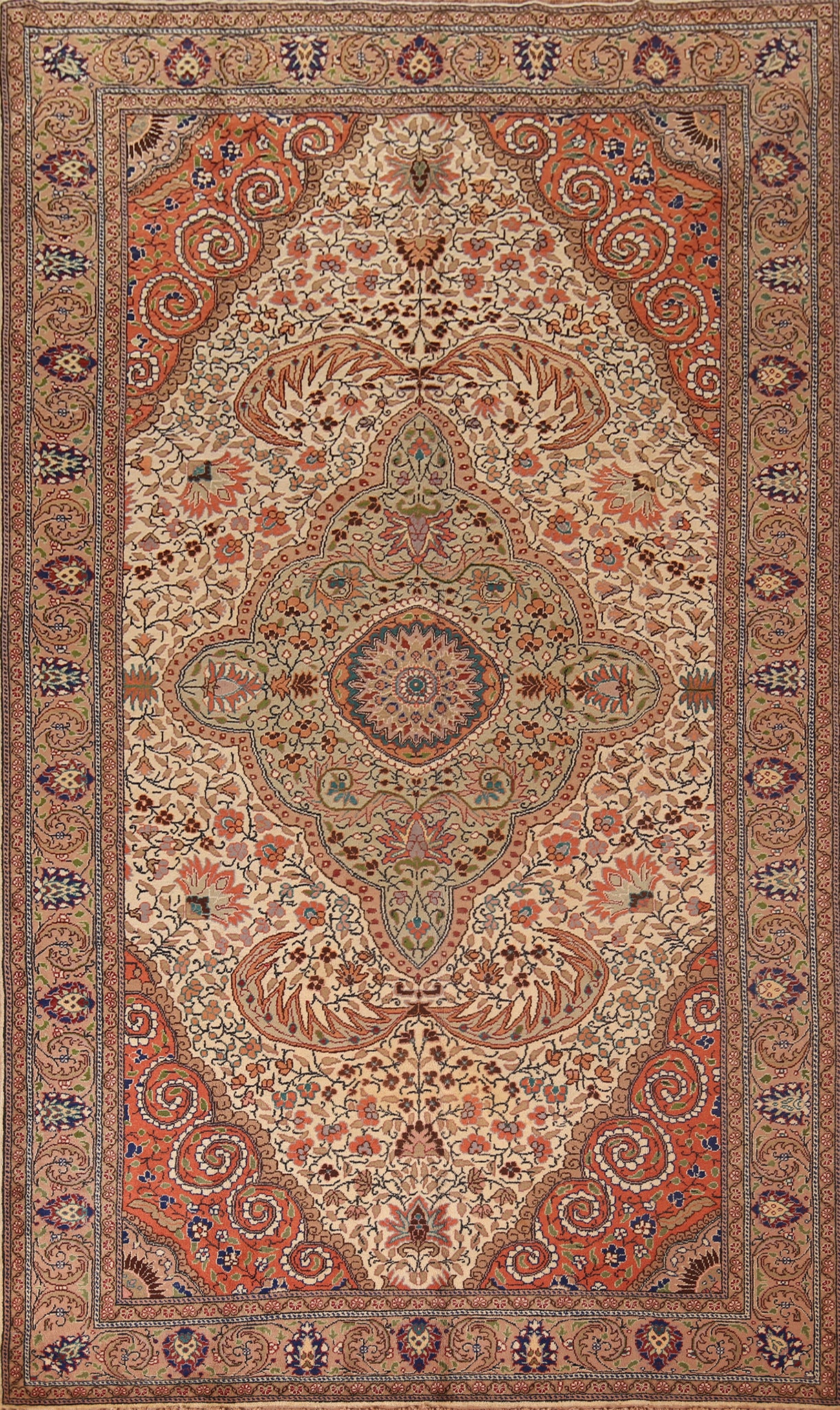 Vegetable Dye Wool Anatolian Turkish Area Rug 7x10